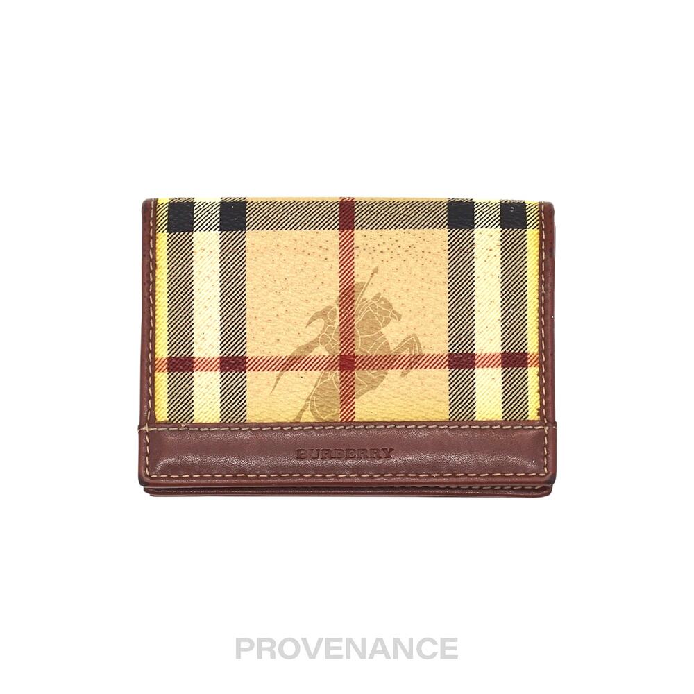 🔴 Burberry Pocket Organizer Wallet - Haymarket Check Brown